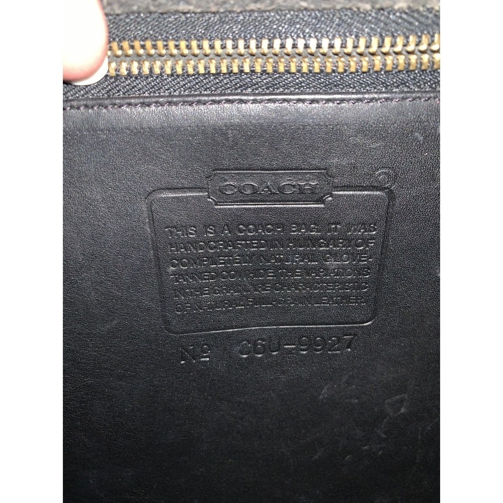 Coach Willis Bag 9927 Vintage Black Leather Crossbody Dowel Top Handle Purse - Picture 3 of 15
